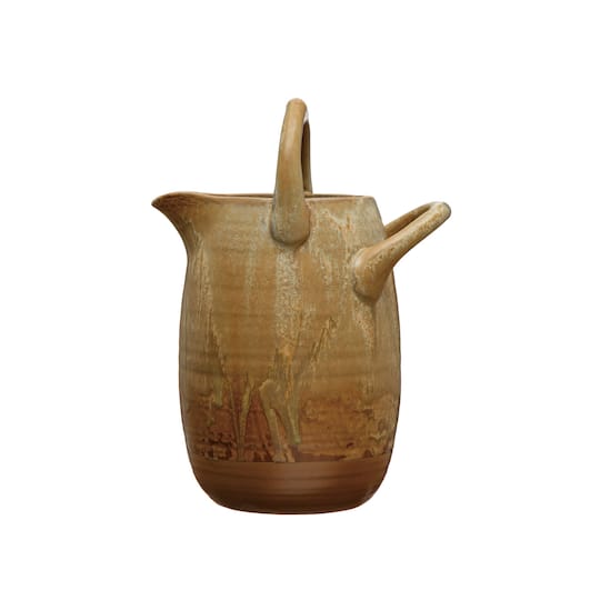 Hello Honey® 10" Reactive Glaze Stoneware Watering Pitcher with Handles